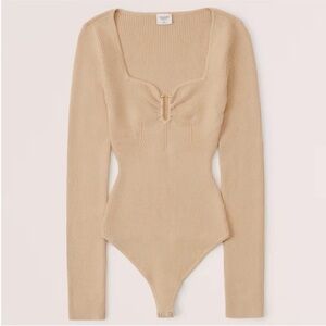 Abercrombie & Fitch Tan Ribbed Bodysuit